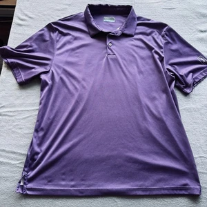 PGA Tour Men’s Polo Shirt Purple Check Pattern Golf XL Short Sleeve Performance - Picture 1 of 5