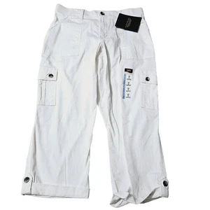 Lee Relaxed Fit Damen Bermuda Shorts weiß Größe 8 Baumwollmischung mittlerer Bund flexibel - Bild 1 von 12
