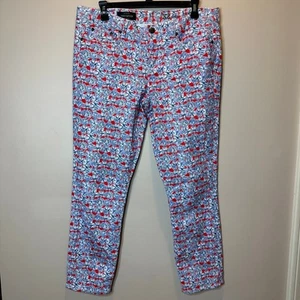 J. Crew Toothpick Floral Liberty Art Fabrics Ankle Stretch Jeans Womens Size 32 - Picture 1 of 17