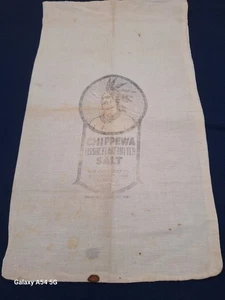 Vintage Chippewa Tissue Flake Butter Salt Cotton Muslin Bag The Ohio Salt Co. - Picture 1 of 10
