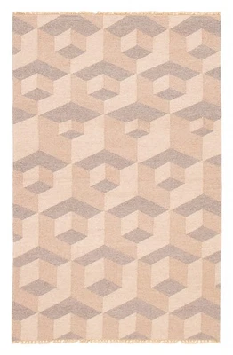 Vintage Hand Woven Traditional Kilim Rug 5'0" x 8'0" Oriental Wool Carpet - Image 1 of 4