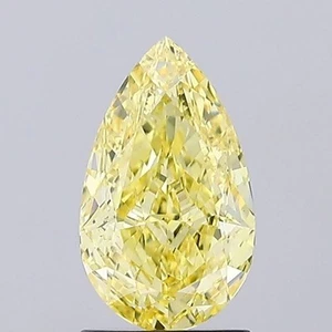 1.74 Cts Pear CVD Fancy Vivid Yellow VS1 IGI Certified Lab Grown CVD Diamond - Picture 1 of 10