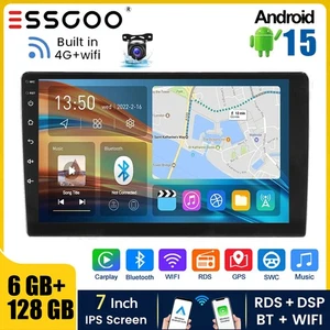 9" Android15 6+128G Carplay Car Stereo Radio GPS Navi WiFi BT 2Din 4G FM+Camera - Picture 1 of 11