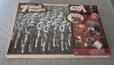 New 2015 STAR WARS Cardinal Disney Lucasfilm Ltd. 7 Pack Wood Puzzles Sealed - Image 1 of 4