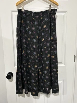Maxi falda floral vintage de Liz Sport, talla mediana + bolsillos, casa de campo, maestra Foto 1 de 4