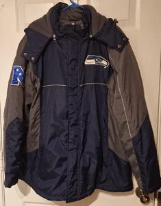 Giacca NFL GIII Seattle Seahawks XL doppia cerniera antivento con cappuccio staccabile - Foto 1 di 15