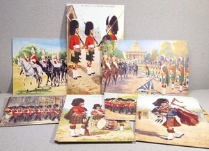 Lot Of 7 ~ Vintage British Guards & Higlanders P.C. ~ Valentines Postcards. 7533 - Picture 1 of 18