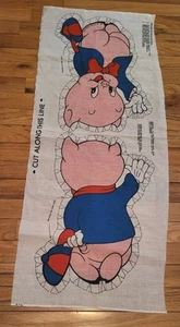 Vtg Porky Pig Cut & Sew Fabric Linen Stuffed Doll Figure Pillow Warner Bros NOS - Picture 1 of 11
