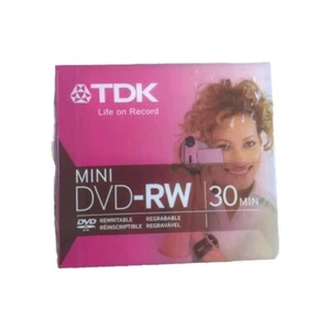 TDK mini DVD-RW 30 Minutes Rewritable Reinscriptible NEW SEALED - Picture 1 of 2