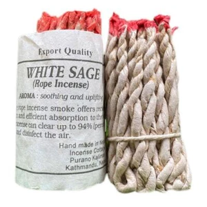 40 Pcs/Bundle White Sage Rope Incense Set Natural Organic Home Fragrance Incense - Picture 1 of 10