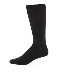 Neiman Marcus 284181 Core-Spun Socks, Crew size 10-13 Charcoal - Picture 1 of 1