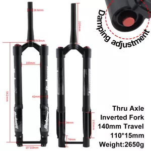 MTB Boost Fork Thru Axle Air Suspension Inverted Fork Tapered 26/ 27.5 /29inch - Picture 1 of 12