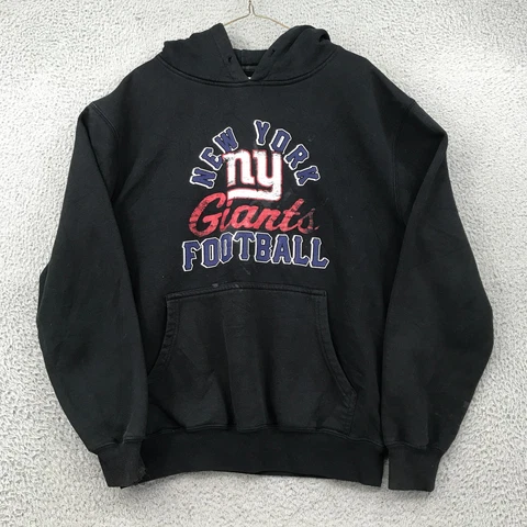 Majestic Sweater Adult Medium Black NFL New York Giants Pullover Hoodie 28755 Cover