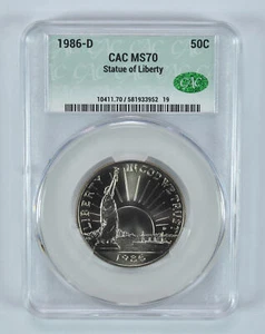 1986-D Statue Of Liberty Commemorative Half Dollar MS70 CAC - Picture 1 of 5