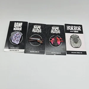 Bam Box lot of 4 Enamel Pins - Anime/Cartoon/Geek/Horror - Picture 1 of 7