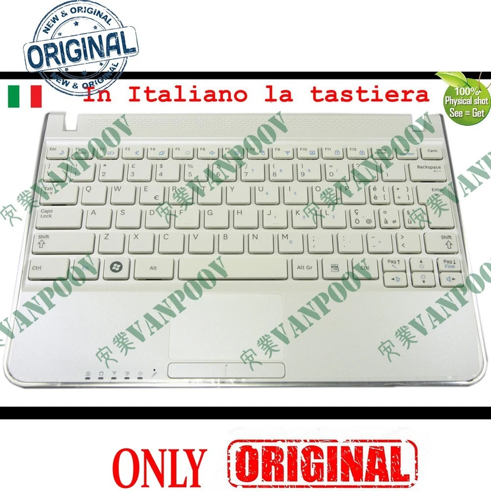 Keyboard for Samsung NP- N210 N220 Italian IT French FR with Palmrest Speaker - Image 1 of 4