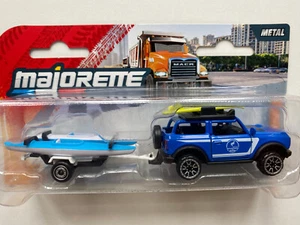 Ford Bronco mit Bootsanhänger, Majorette Modellspielzeug, DieCast 1:64 - Picture 1 of 2