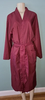 Bata de poliéster para hombre Van Heusen borgoña "súper seda" talla OSFA Foto 1 de 4