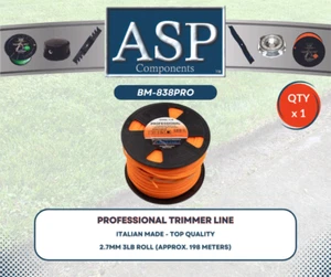 TRIMMER LINE WHIPPER SNIPPER CORD BRUSH CUTTER 2.7MM DIAMOND 3LB 198MTR ROLL - Picture 1 of 1