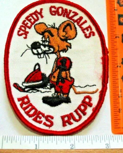 Rupp Snowmobile  Patch , Vintage Speedy Gonzales Rides  (background white) - Picture 1 of 1