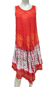 Damen Sommer Sommerkleid Regenschirm Batik Blumen Strand Resort Kleidung Hippie - Bild 1 von 13
