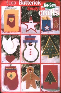 5180 Vintage Butterick COSTURA Patrón Navidad Adornos Sin Coser Estrella Árbol Regalo - Imagen 1 de 2