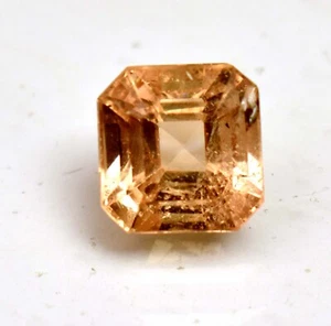 Natural Brazil Imperial Topaz 3.70 Ct Certified Emerald Cut Loose Gemstone - Picture 1 of 6