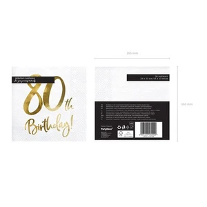 60 PEZZI Tovagliolo carta compleanno 80 ANNI oro 1B4N - Foto 1 di 2