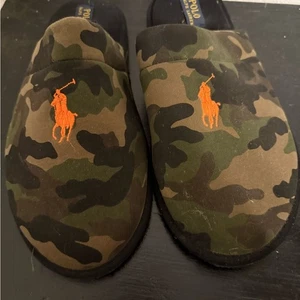 Polo by Ralph Lauren Camouflage Loafers with Orange Logo - Picture 1 of 2