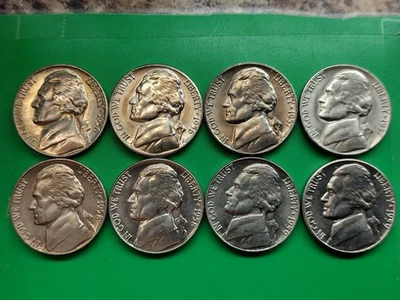 8 X BU 1956P-59D Jefferson Nickel Run. Actual Coins.  - Image 1 of 4
