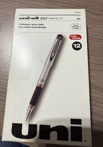Pluma de gel de impacto Uni-ball 65802 1 mm Bold Stick tinta roja 207 - SIL/BK/RD 1-DZ nueva - Imagen 1 de 4
