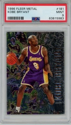 1996-97 Fleer Metal #181 Kobe Bryant Rookie RC PSA 9 - Imagem 1 de 2