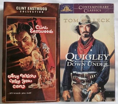 Any Which Way You Can, Quigley Down Under VHS Lot Clint Eastwood ActmtibTested - Image 1 of 4
