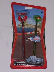 DISNEY PIXAR CARS 2 : 2 PENCILS WITH ERASER TOPPERS - Picture 1 of 1