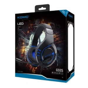 Écouteurs Casque Jeux Komc G325 LED Bonnet Jeux Jack 3,5mm Pour Ps4 Mar - Photo 1/1
