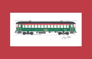 Chicago North Shore & Milwaukee #714 11""x17"" estampado enmarañado firmado por Andy Fletcher - Imagen 1 de 1