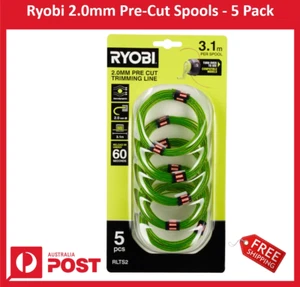 New Ryobi 2.0mm Pre-Cut Spools 5pk x 3.1m Compatible with RAC1214 + Free Ship - Picture 1 of 1