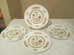 JEDDO ADAMS Set 3 + 1 w/chip Luncheon Plate Rope Edge Floral ENGLAND Ironstone - Picture 1 of 10