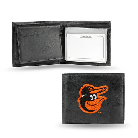 Baltimore Orioles MLB Embroidered Leather Billfold Bi-fold Wallet ~ New Cover