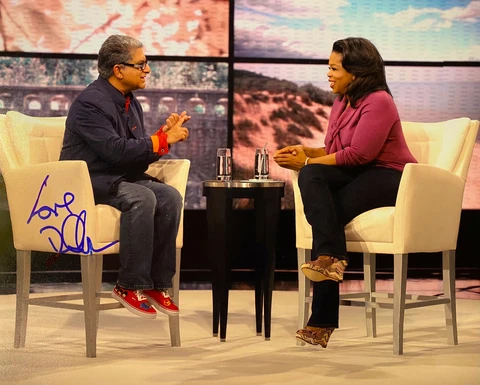 Deepak Chopra Signed In Person 8x10 Color Photo - Oprah Winfrey, Authentic, RARE Cover
