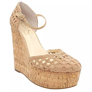 Jessica Simpson Marshela Ankle-Strap Platform Wedge Sandals, Beige, 9M - Picture 1 of 4