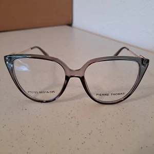 Pierre Thomas Eyeglasses w/Sunglass Clip-on PTC123 Teal Blue FRAMES ONLY i-15 - Picture 1 of 14