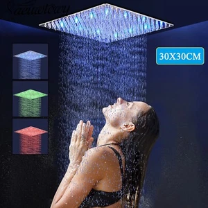 Cabezal de ducha de lluvia 30x30 cm acero inoxidable grifo de ducha 12 pulgadas ducha ultrafina - Imagen 1 de 11