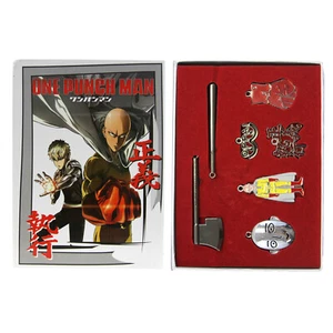 SAITAMA & ITEM One Punch Man 7 Pcs. Necklace & Key Chain Set (Weapon Logo) - Picture 1 of 3