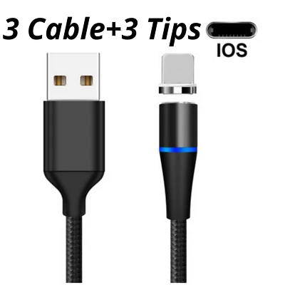 3X Magnetic Fast Charging USB Cable Charger 3A For iPhone 13 12 11 XR XS 8 Plus  - Image 1 of 4