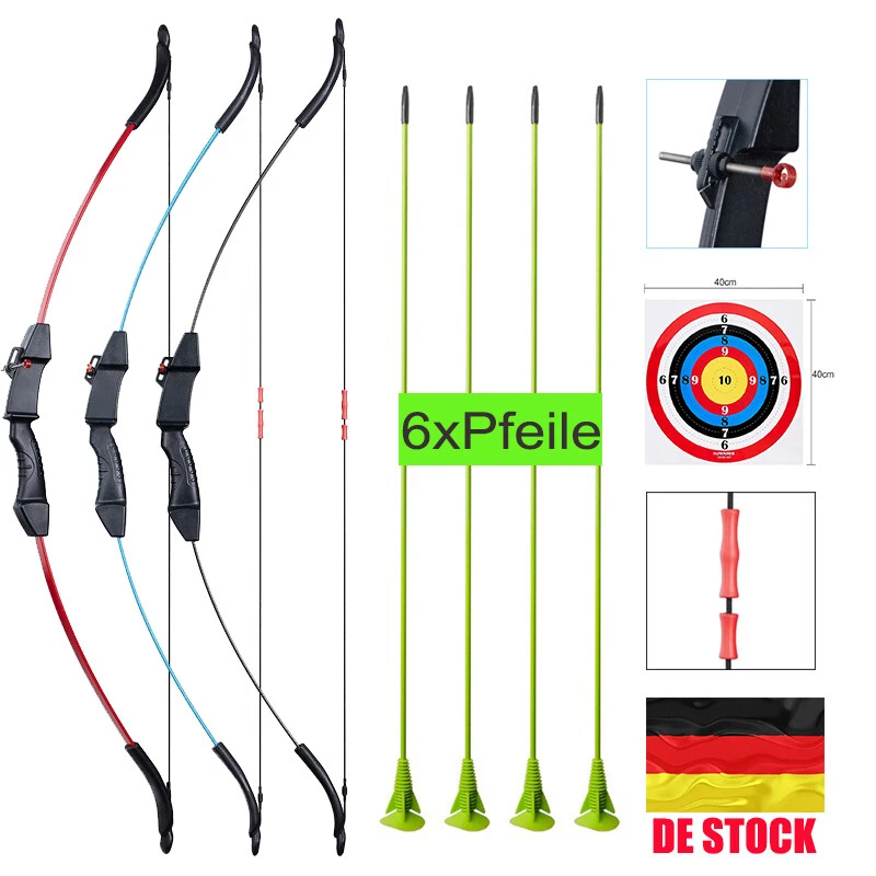 TOPARCHERY 10lbs Kinder Bogenschießen Takedown Recurvebogen Pfeile Zielpapier Set RH/LH
