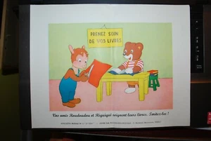 VOS AMIS ROUDOUDOU ET RIQUIQUI AFFICHETTE MURALE N° 2 LE SOIN 32X25 CM - Picture 1 of 1
