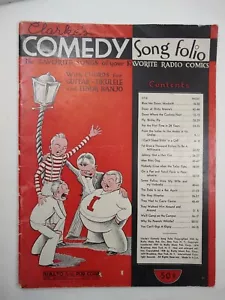 1937 Clark's Comedy 20 Song Folio Americana Rialto Music Favorite Radio Comics - Picture 1 of 8