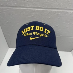 WEST VIRGINIA MOUNTAINEERS Nike Hat Cap Flex Fit Closure Just Do It WV Blue NCAA - Picture 1 of 10