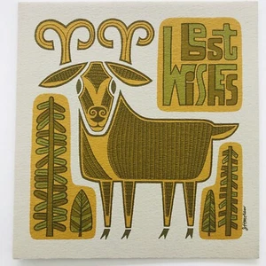 Frederick Beck Originals Vintage Mid Century Weihnachten Neujahr Grußkarte - Bild 1 von 8